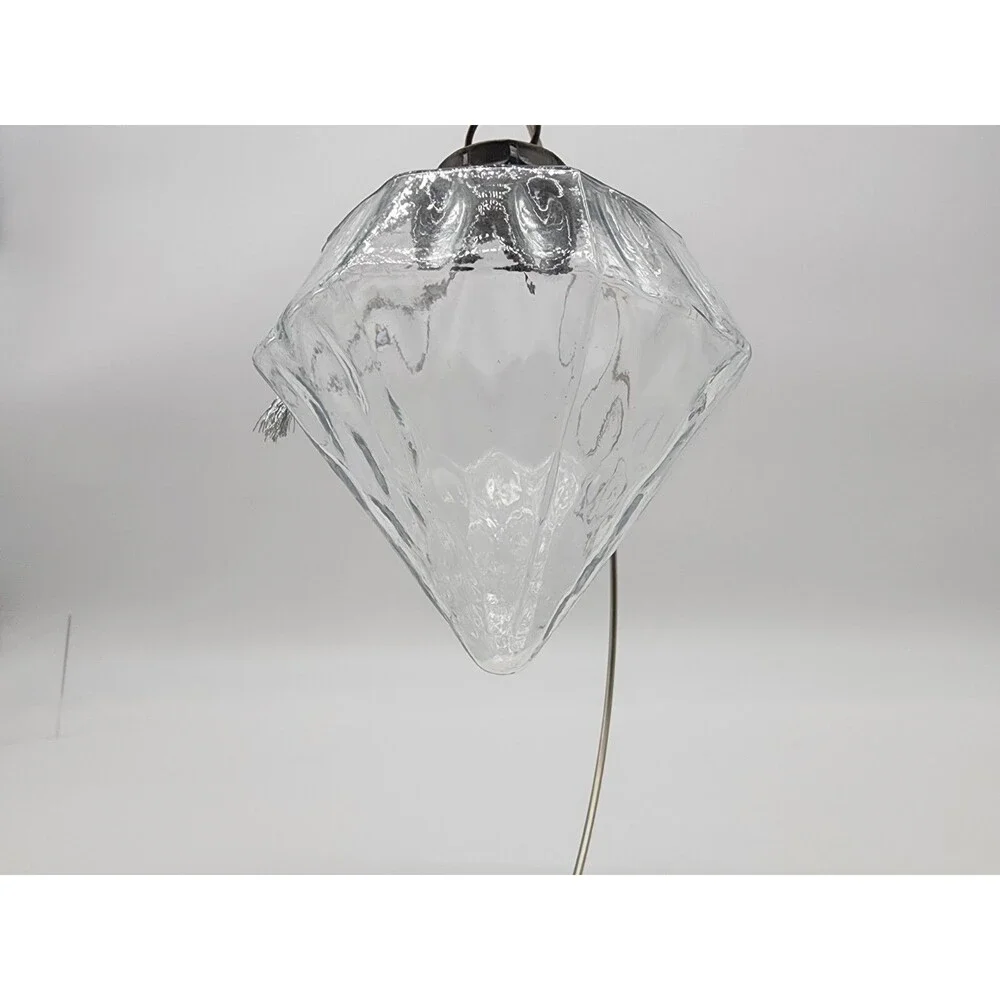 Large Clear Kugel Style Restoration Hardware Diamond Shaped Glass Ornament Big
